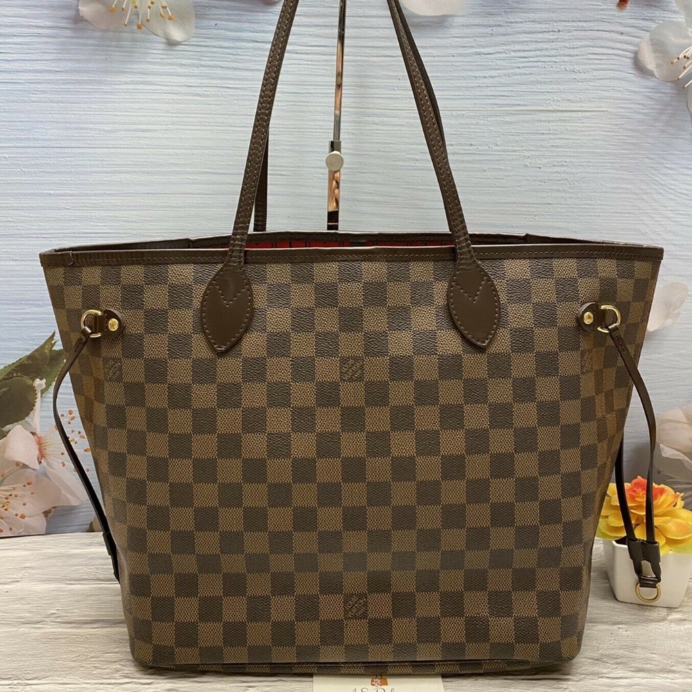 ❤️‍🩹SOLD❤️‍🩹 Louis Vuitton Neverfull MM Damier Ebene Cherry Red Tote Bag(SP0069) - Picture 11 of 12